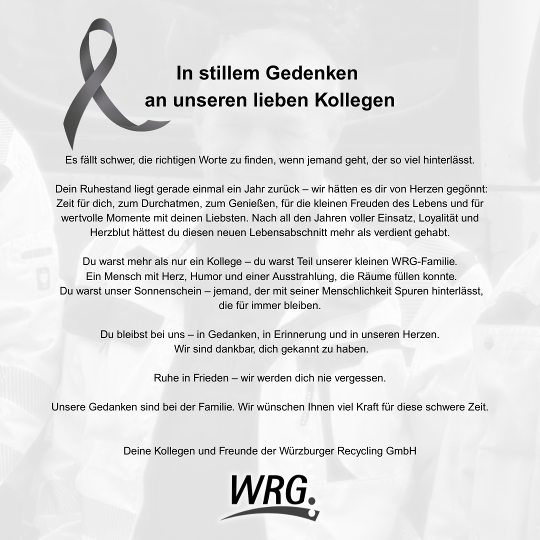 Es fällt schwer, die richtigen Worte zu finden, wenn jemand geht, der so viel hinterlässt. Dein Ruhestand ist gerade mal ein Jahr her – wir hätten es dir gegönnt. Zeit für dich – Zeit zum Durchatm